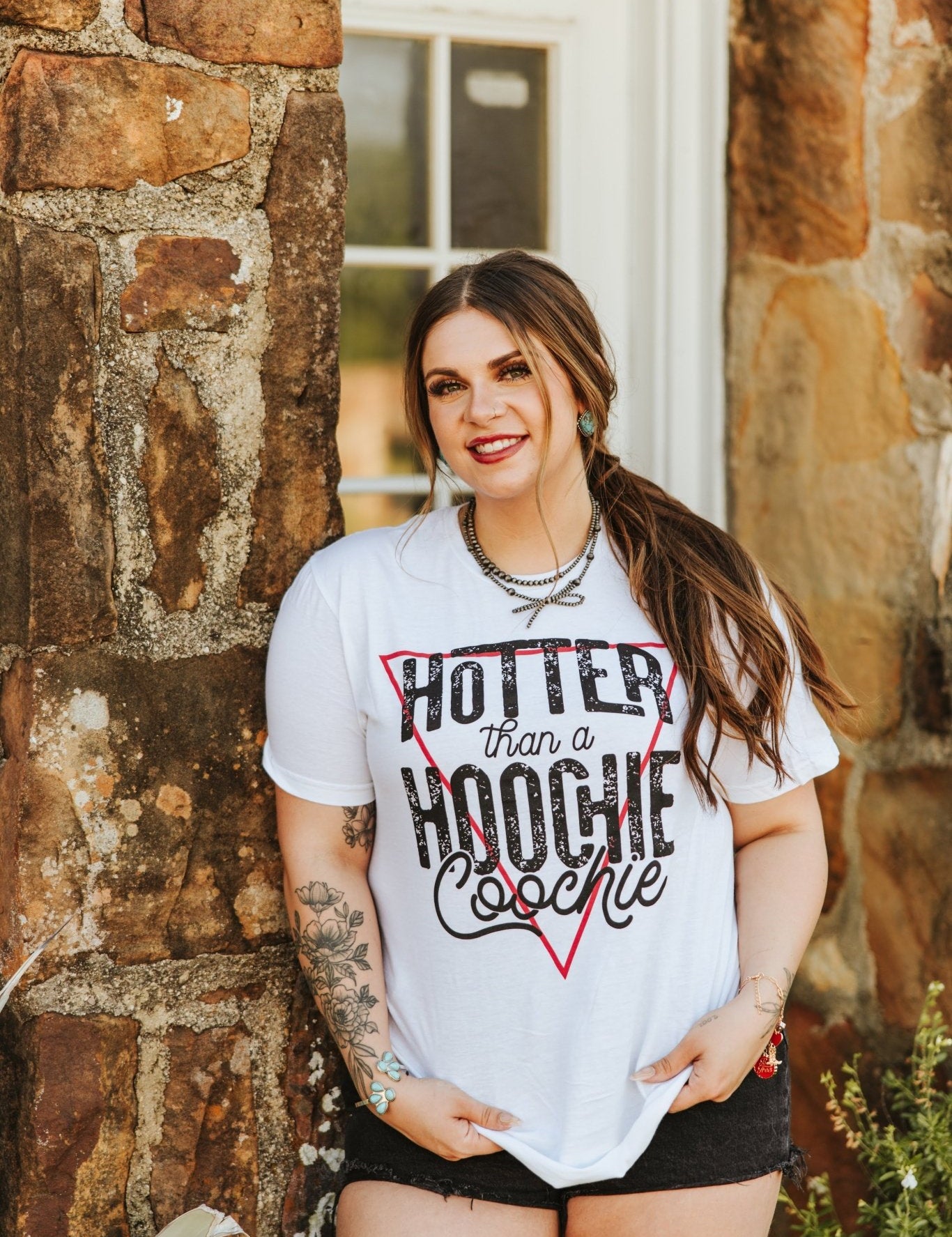 Hotter Than A Hoochie Graphic TeeBlackS
