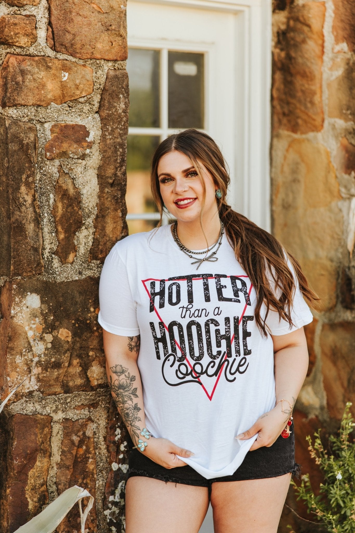 Hotter Than A Hoochie Graphic TeeBlackS