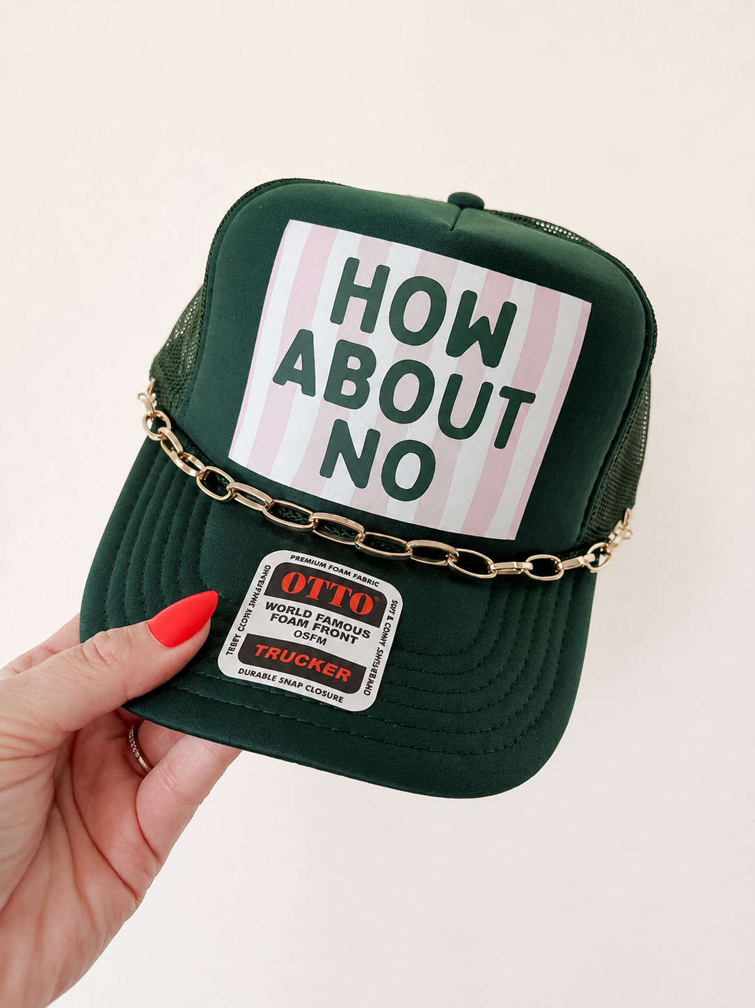 How About No Stripe Trucker Hat