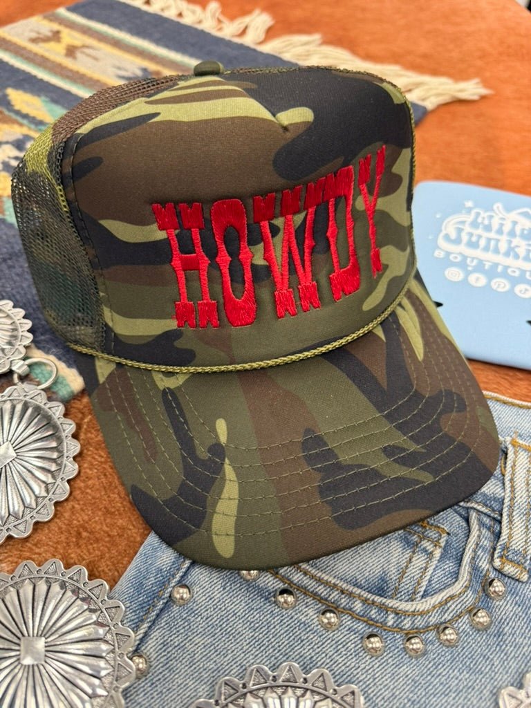 Howdy Camo Embroidered Trucker Hat