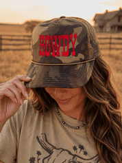 Howdy Camo Embroidered Trucker Hat