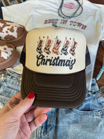 Howdy Christmas Stockings Trucker HatBrown & Tan