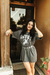 Howdy Cowboy Oversized Graphic T - Shirt DressS