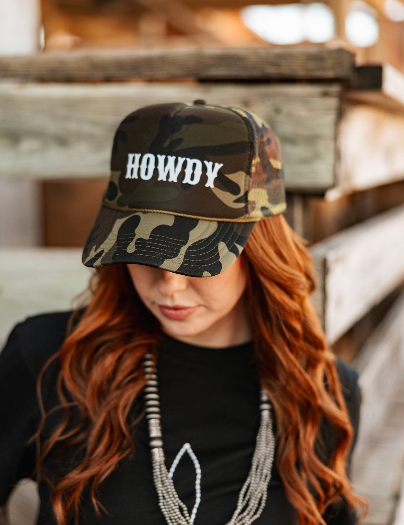 Howdy Full Camo Trucker Hat