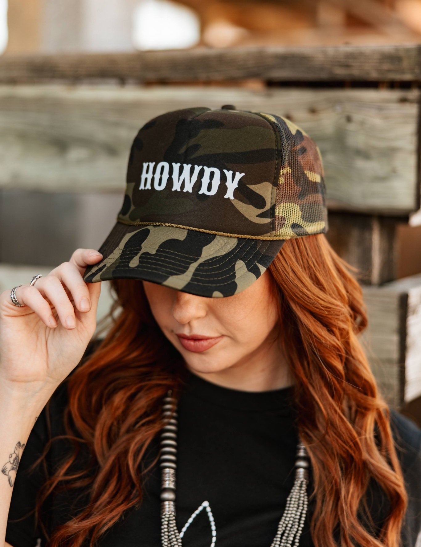 Howdy Full Camo Trucker Hat