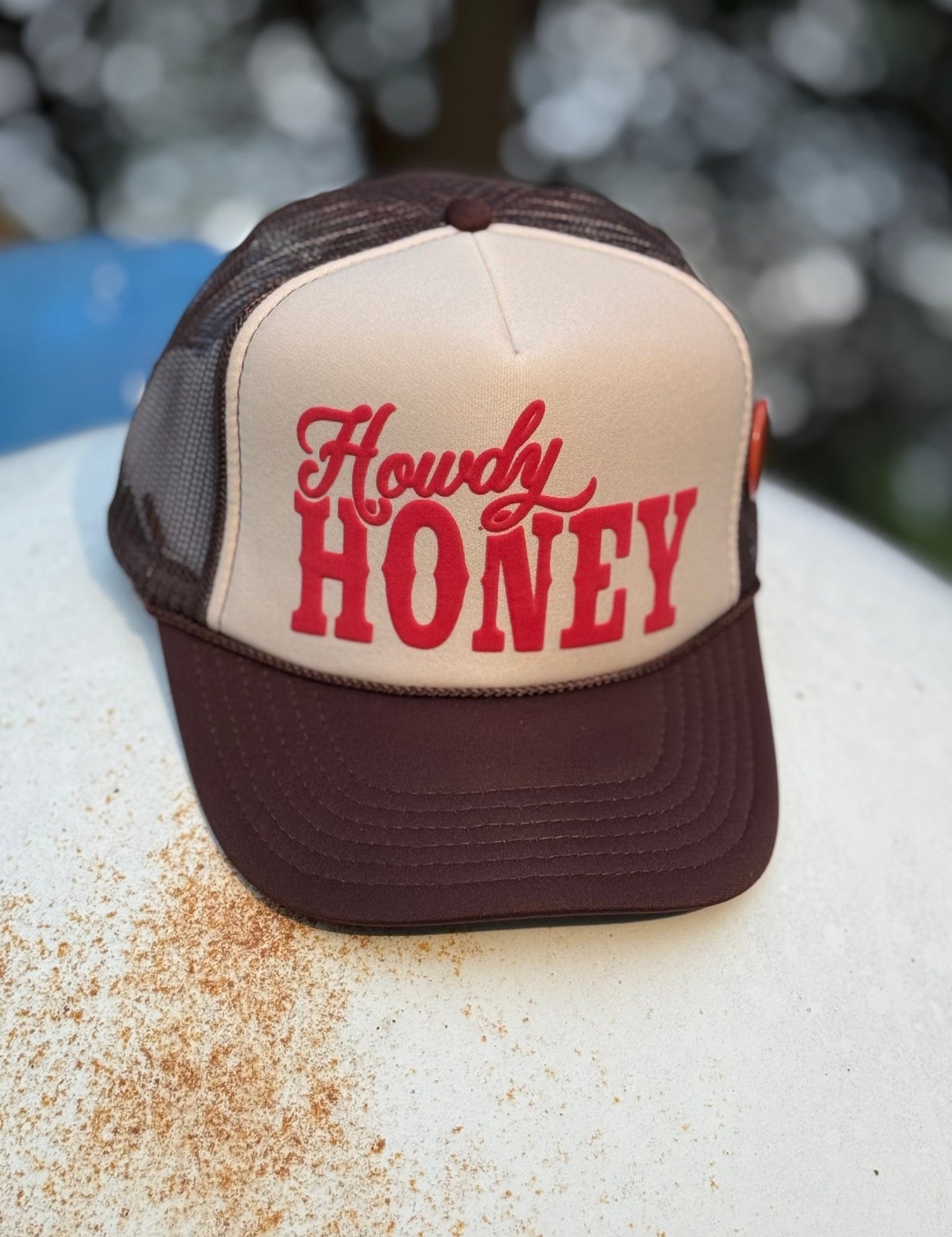 Howdy Honey Puff Print Trucker Hat