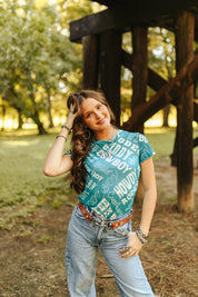 Howdy Printed Mesh Short Sleeve TopS