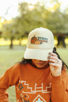 Howdy Pumpkin Turquoise Trucker HatTan