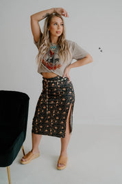 Howdy Side Slit Midi SkirtS
