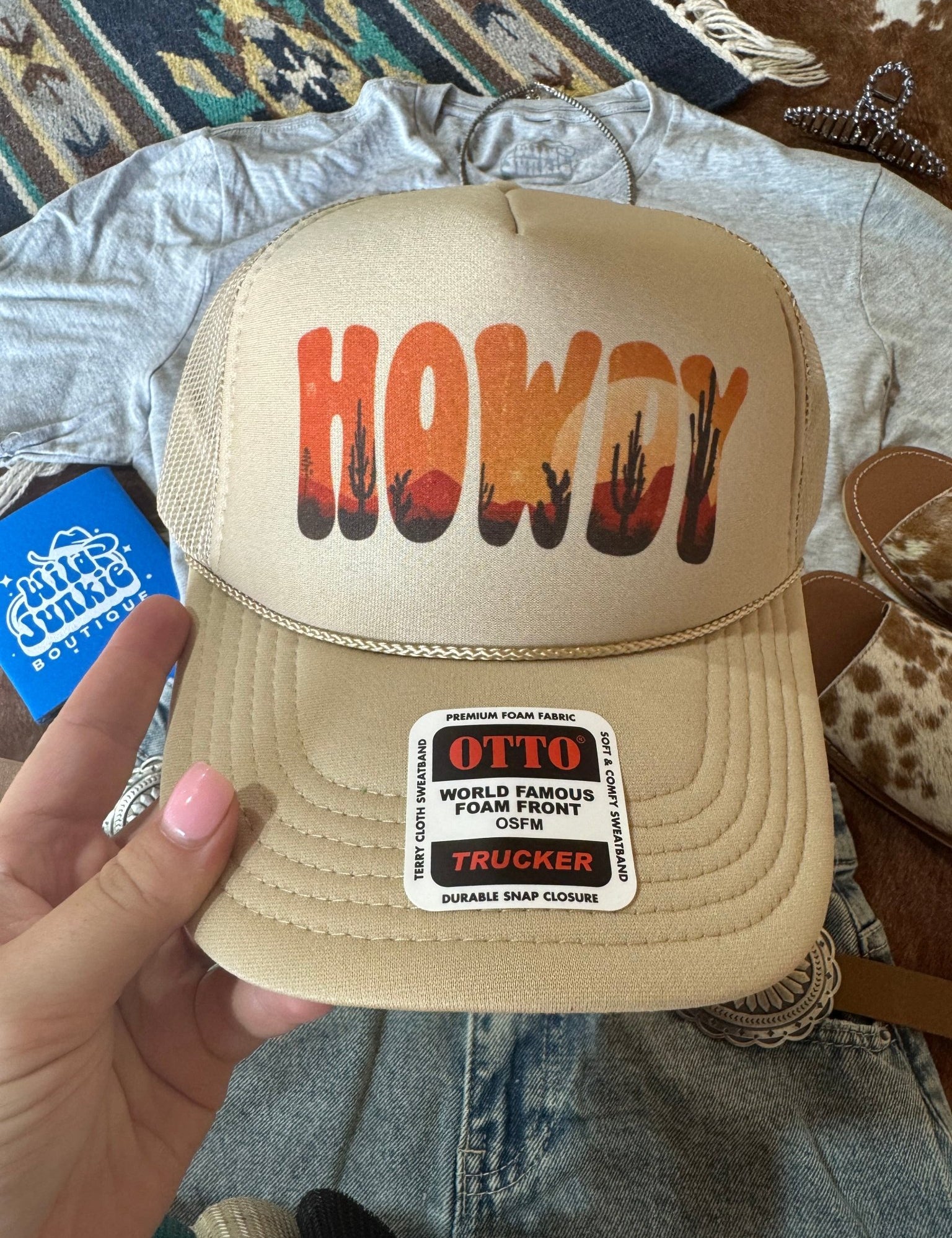 Howdy Sunset Trucker HatMulti