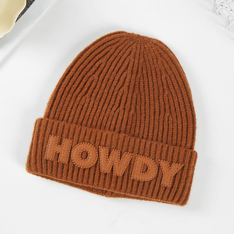 Howdy Knit Beanie - Brown