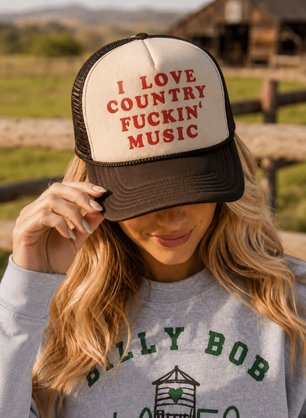 I Love Country Fuckin' Music Trucker Hat
