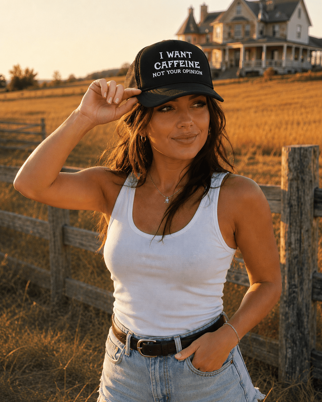 I Want Caffeine Not Your Opinion Trucker Hat