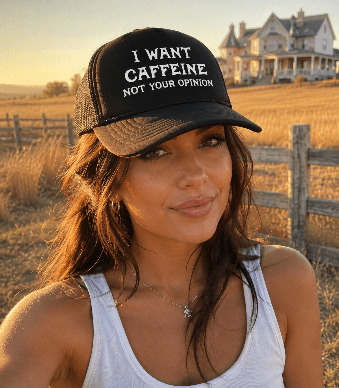 I Want Caffeine Not Your Opinion Trucker Hat