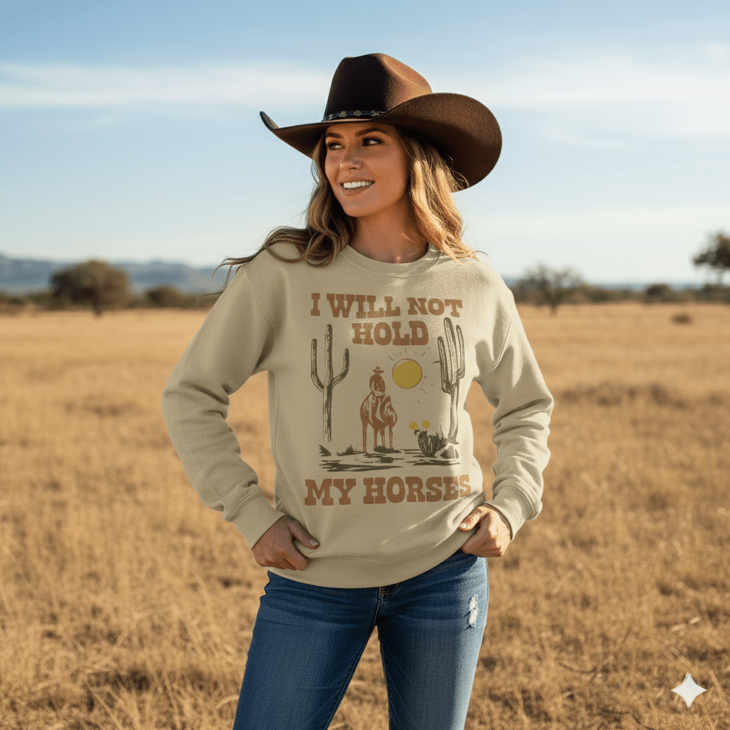 I Will Not Hold My Horses Graphic SweatshirtSandS