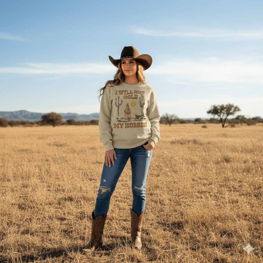 I Will Not Hold My Horses Graphic SweatshirtSandS