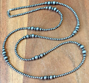 Graduated Hematite Pearls Layered Necklace