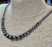 Graduated Hematite Pearl Necklace