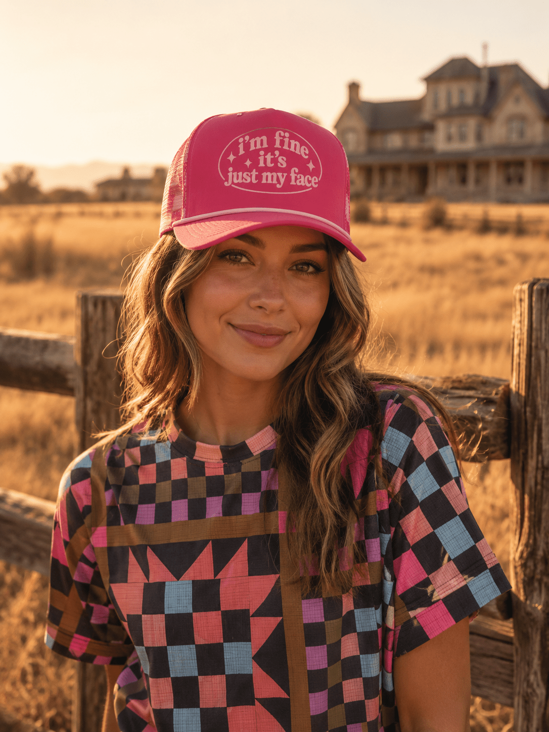 I'm Fine It's Just My Face Trucker Hat