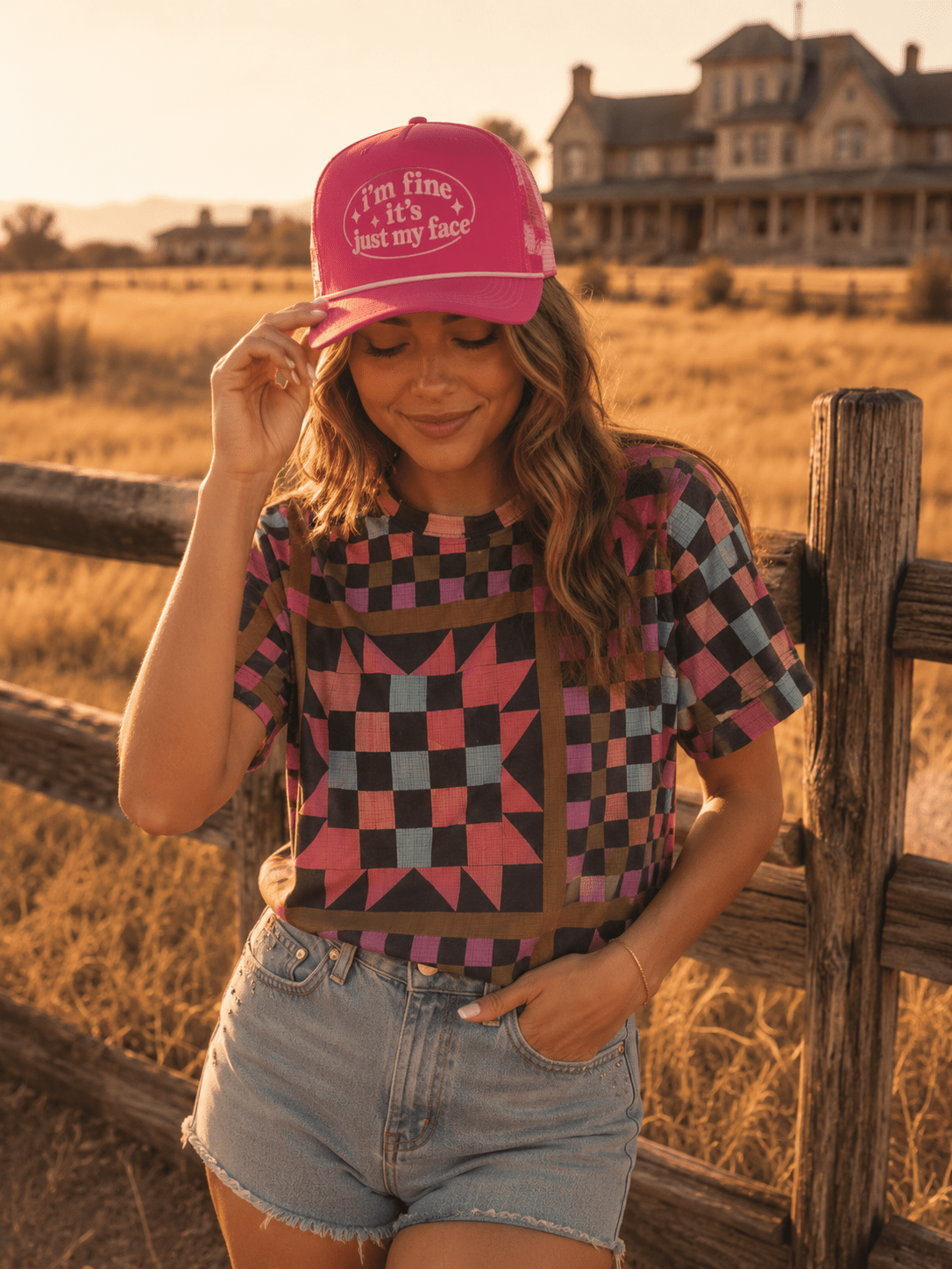 I'm Fine It's Just My Face Trucker Hat