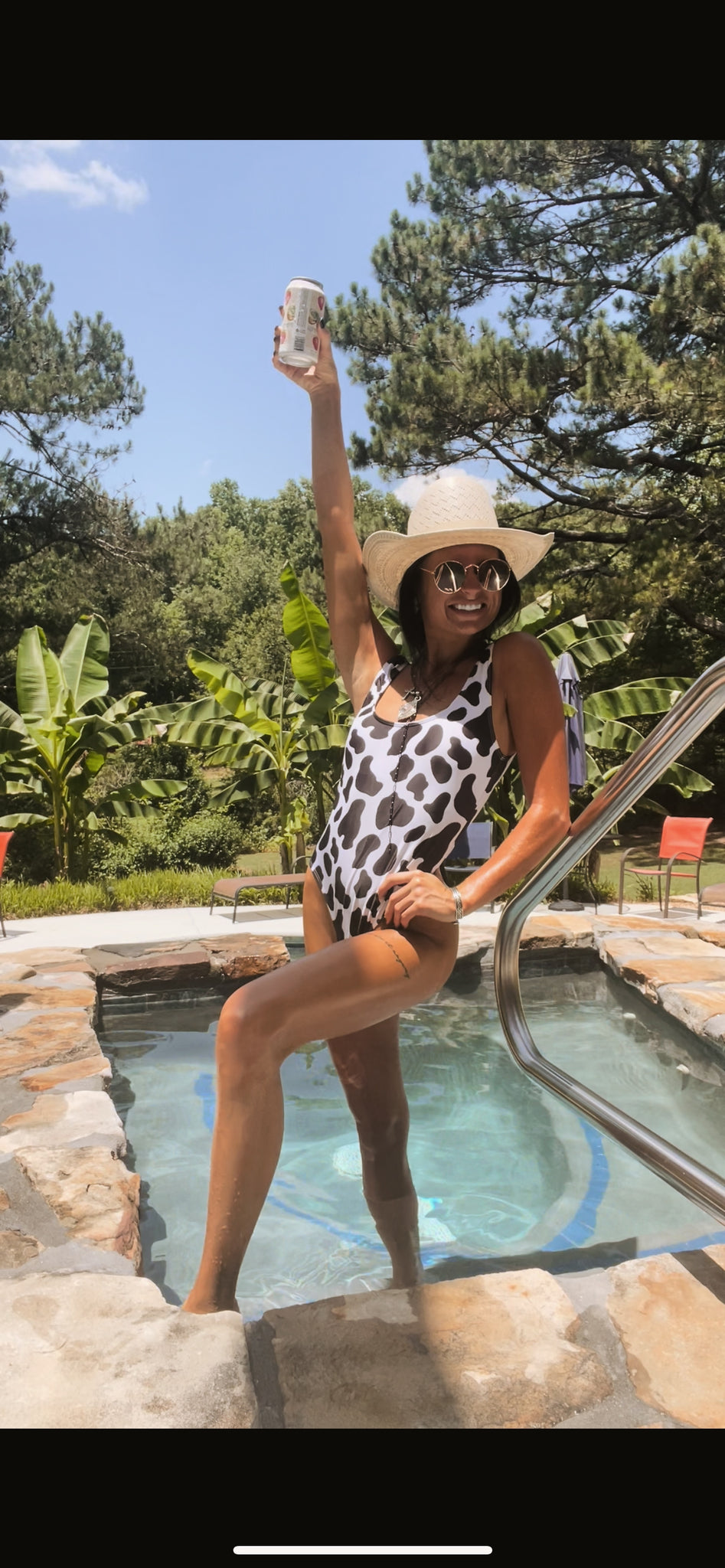 Cow Print One Piece Swimsuit