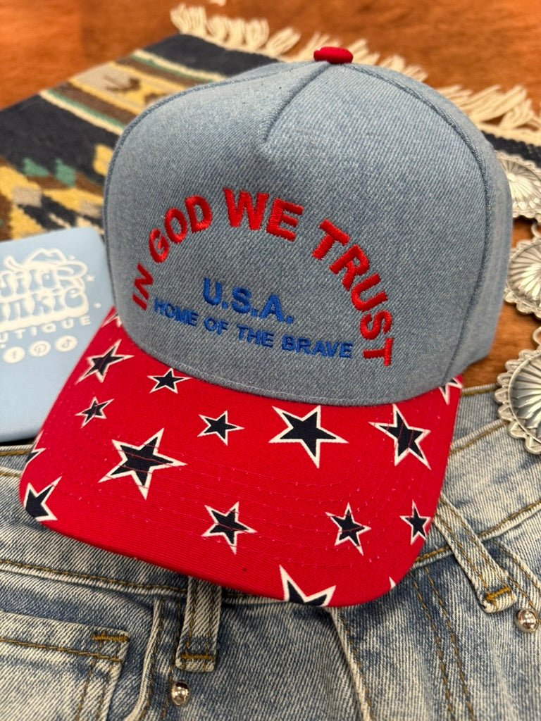 In God We Trust USA Embroidered Trucker Hat