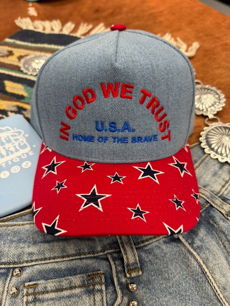 In God We Trust USA Embroidered Trucker Hat