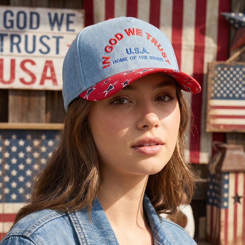 In God We Trust USA Embroidered Trucker Hat