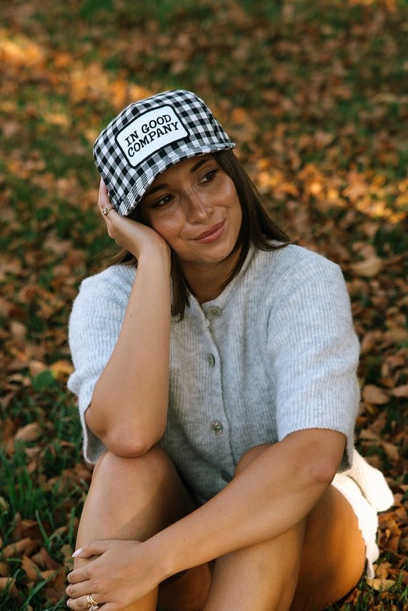 In Good Company Gingham Patch Trucker Hat