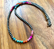 Multicolor Jasper Hematite Beaded Necklace