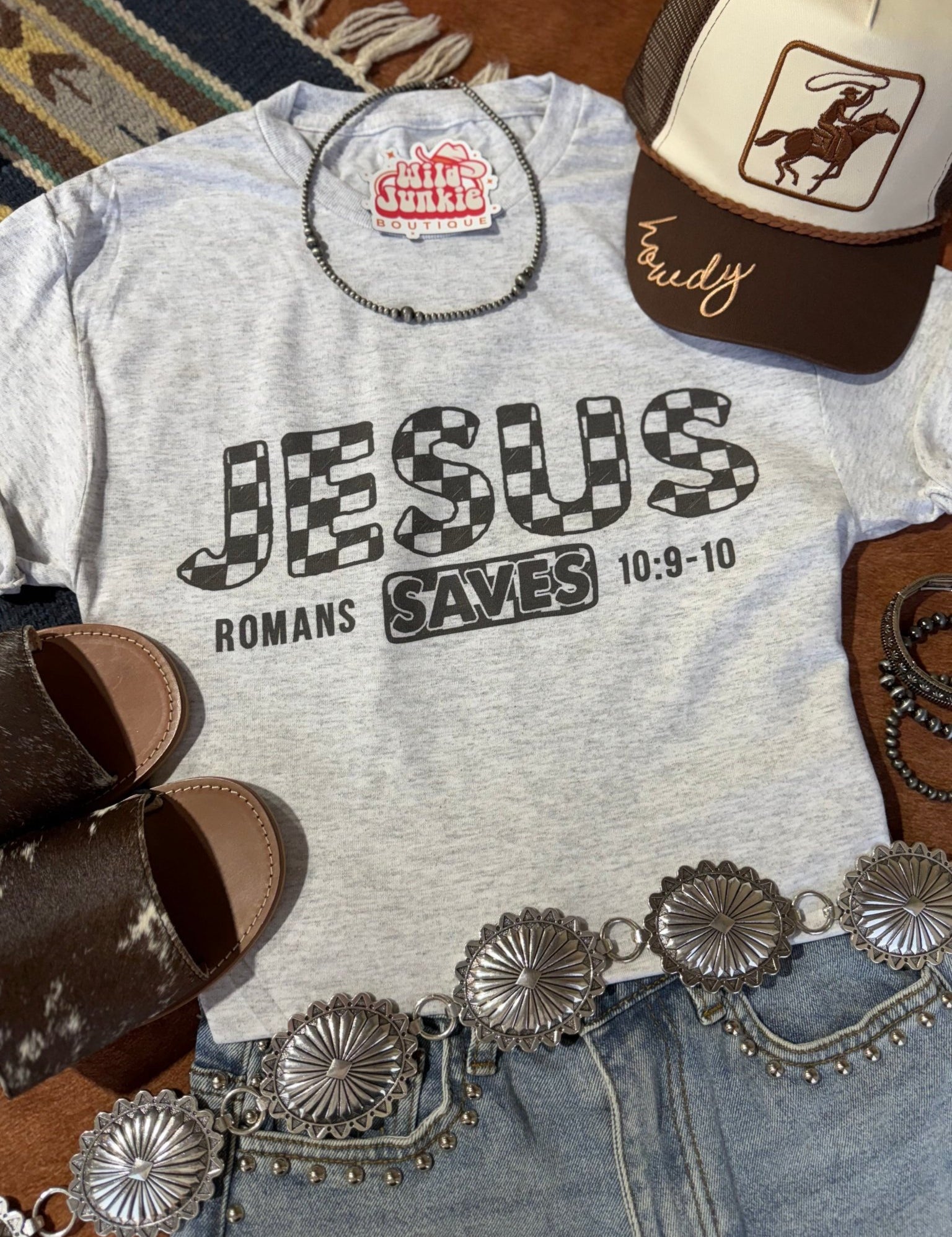 Jesus Saves Graphic TeeLight AshS