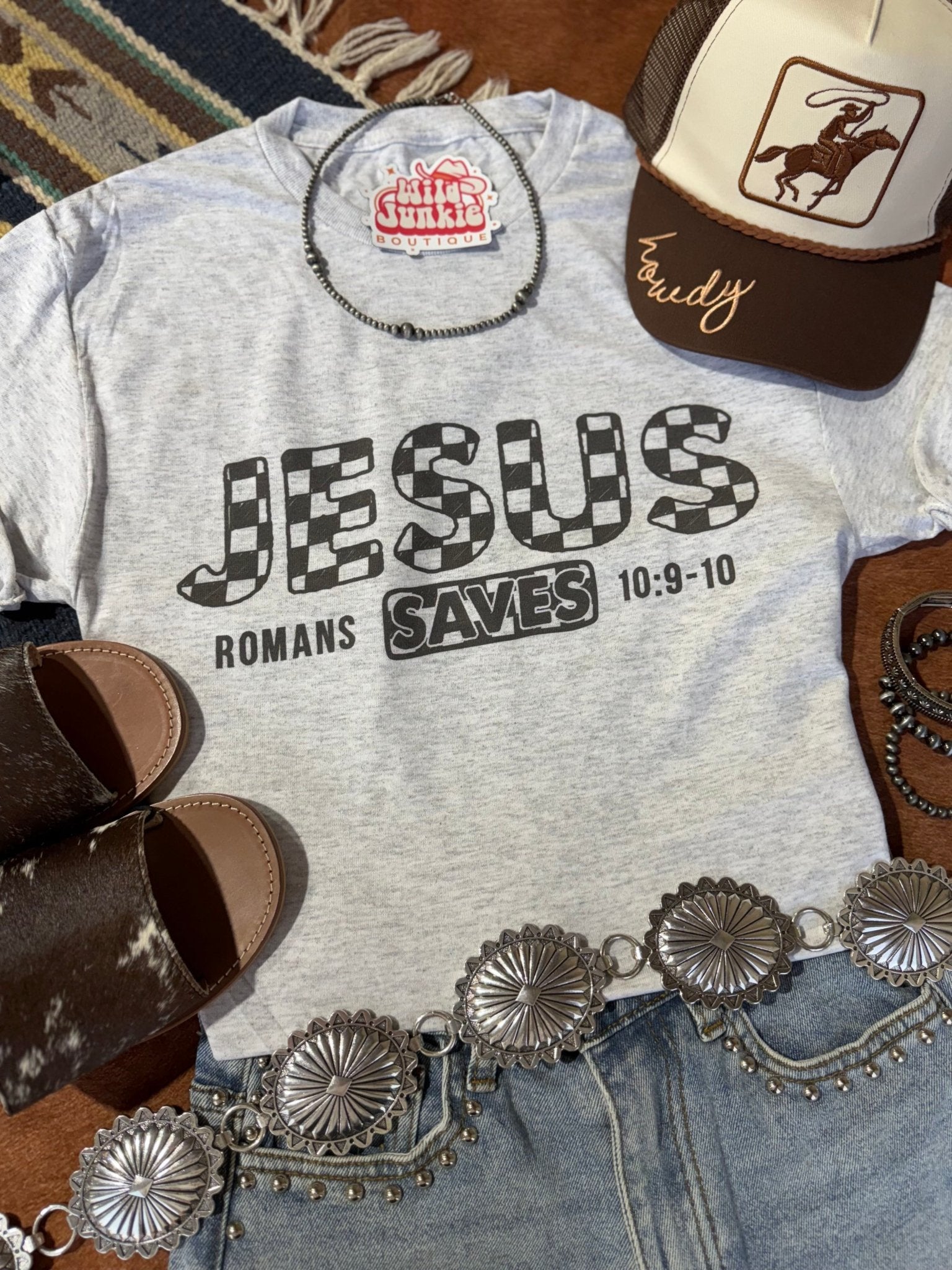 Jesus Saves Graphic TeeLight AshS