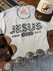 Jesus Saves Graphic TeeLight AshS