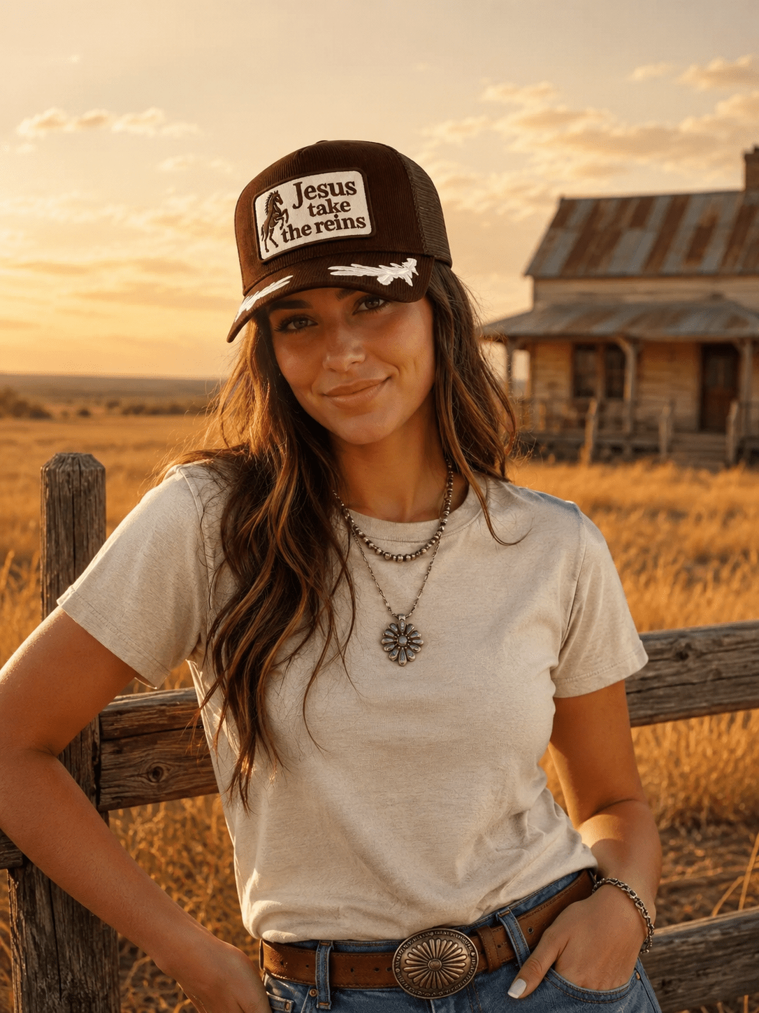 Jesus Take The Reins Patch Trucker Hat