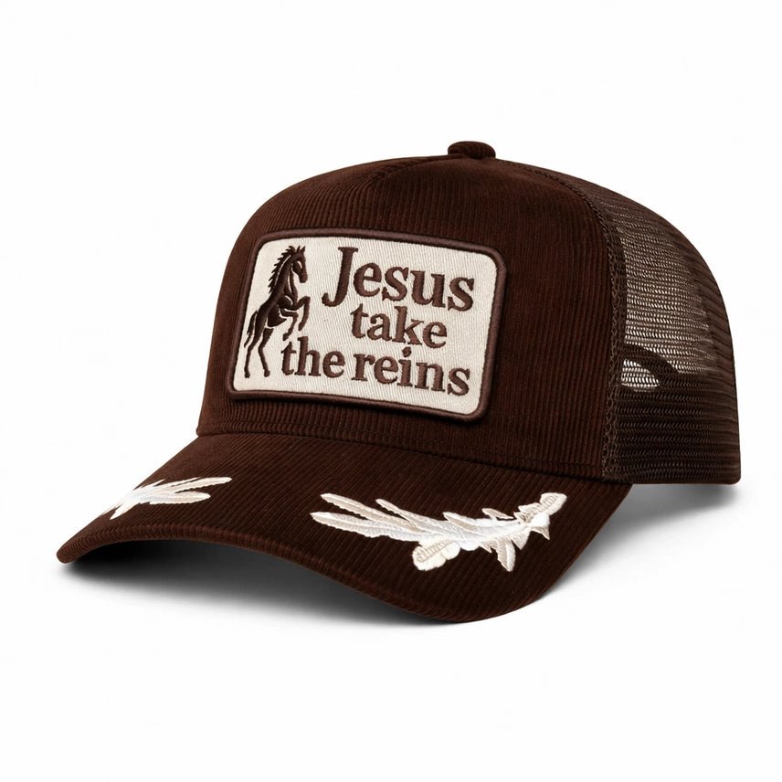 Jesus Take The Reins Patch Trucker Hat