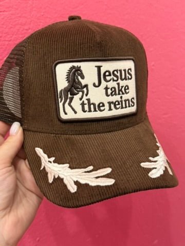 Jesus Take The Reins Patch Trucker Hat