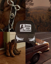 Jesus Take The Reins Patch Trucker Hat