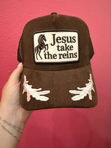 Jesus Take The Reins Patch Trucker Hat