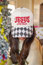 Jesus The Reason For The Season Embroidered Trucker Hat