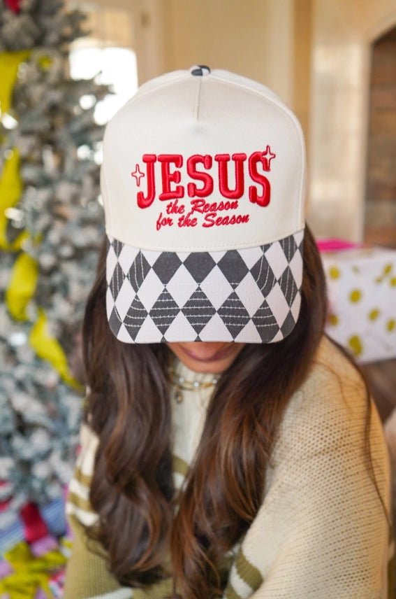 Jesus The Reason For The Season Embroidered Trucker Hat
