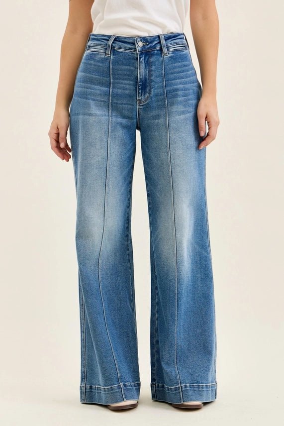 Judy Blue Seamed High-Rise Wide Leg Jeans0(24)