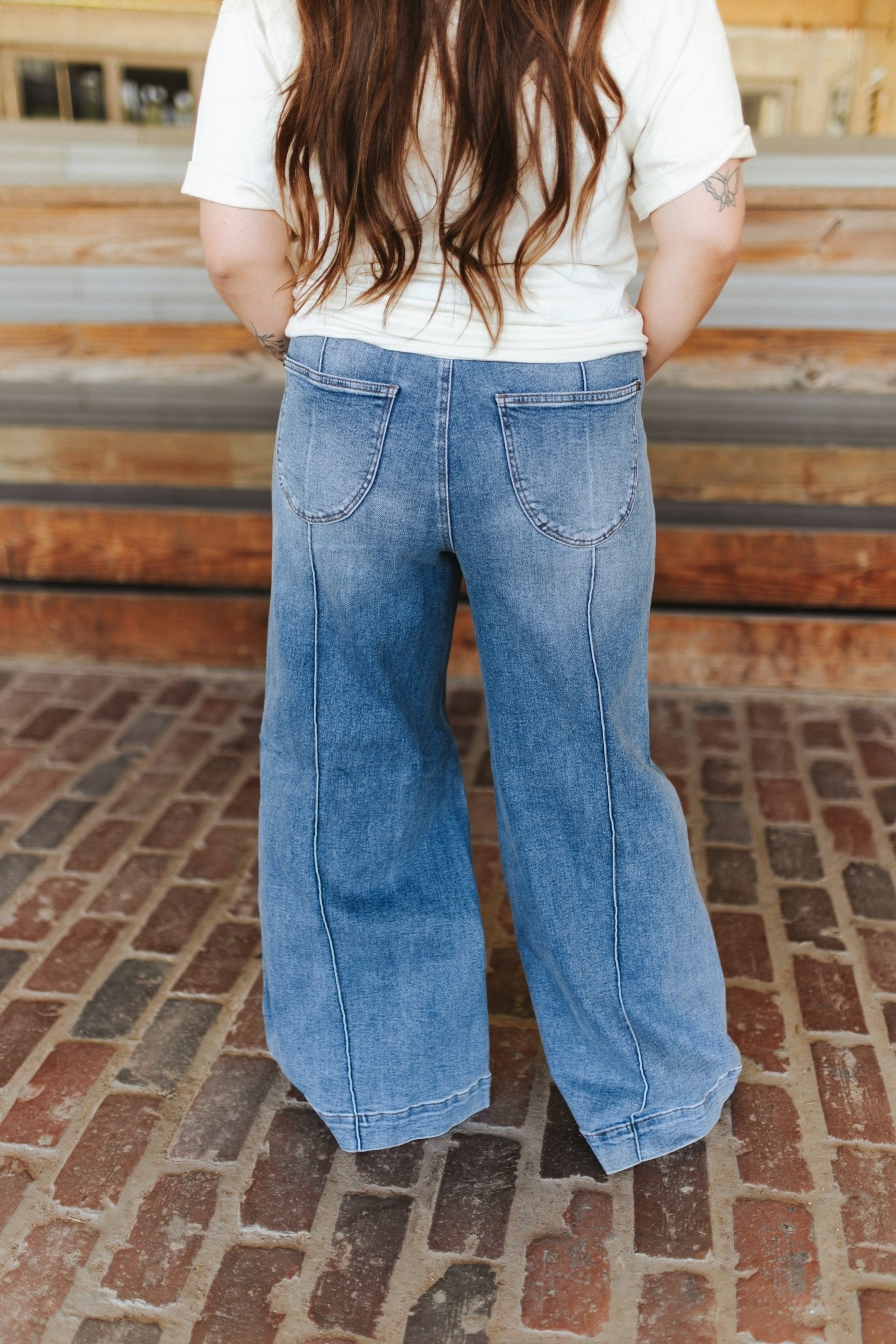 Judy Blue Seamed High-Rise Wide Leg Jeans0(24)