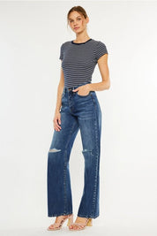 KanCan High-Rise Distressed Knee Bootcut Jeans1