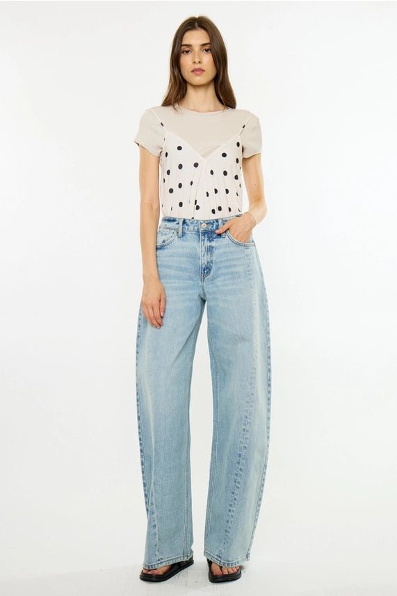 Kancan Low-Slung Wide Barrel Jeans1