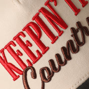 Keepin' It Country Cowprint Embroidedred Trucker Hat