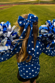 Prairie Polka Dot Twilly Scarf - Blue