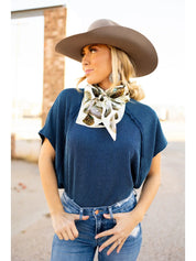 Knit Ribbed Poncho TopS
