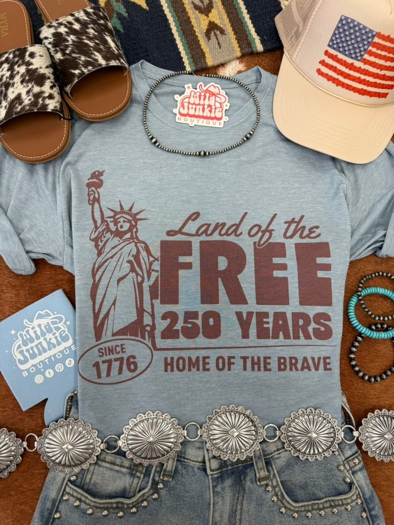 Land of the Free 250 Years Graphic TeeStonewash DenimS