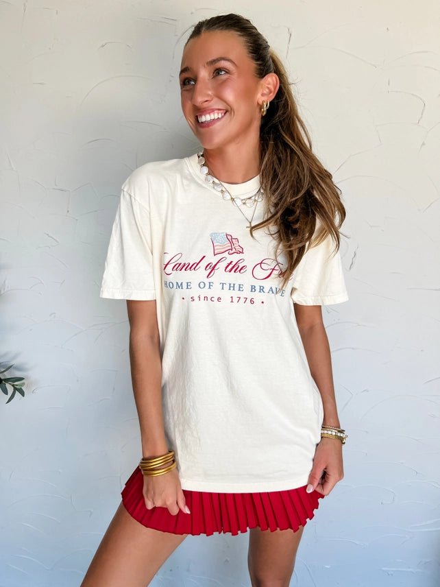 Land of the Free Watercolor Graphic TeeS