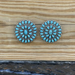 Large Turquoise Cluster Post EarringTurquoiseOS